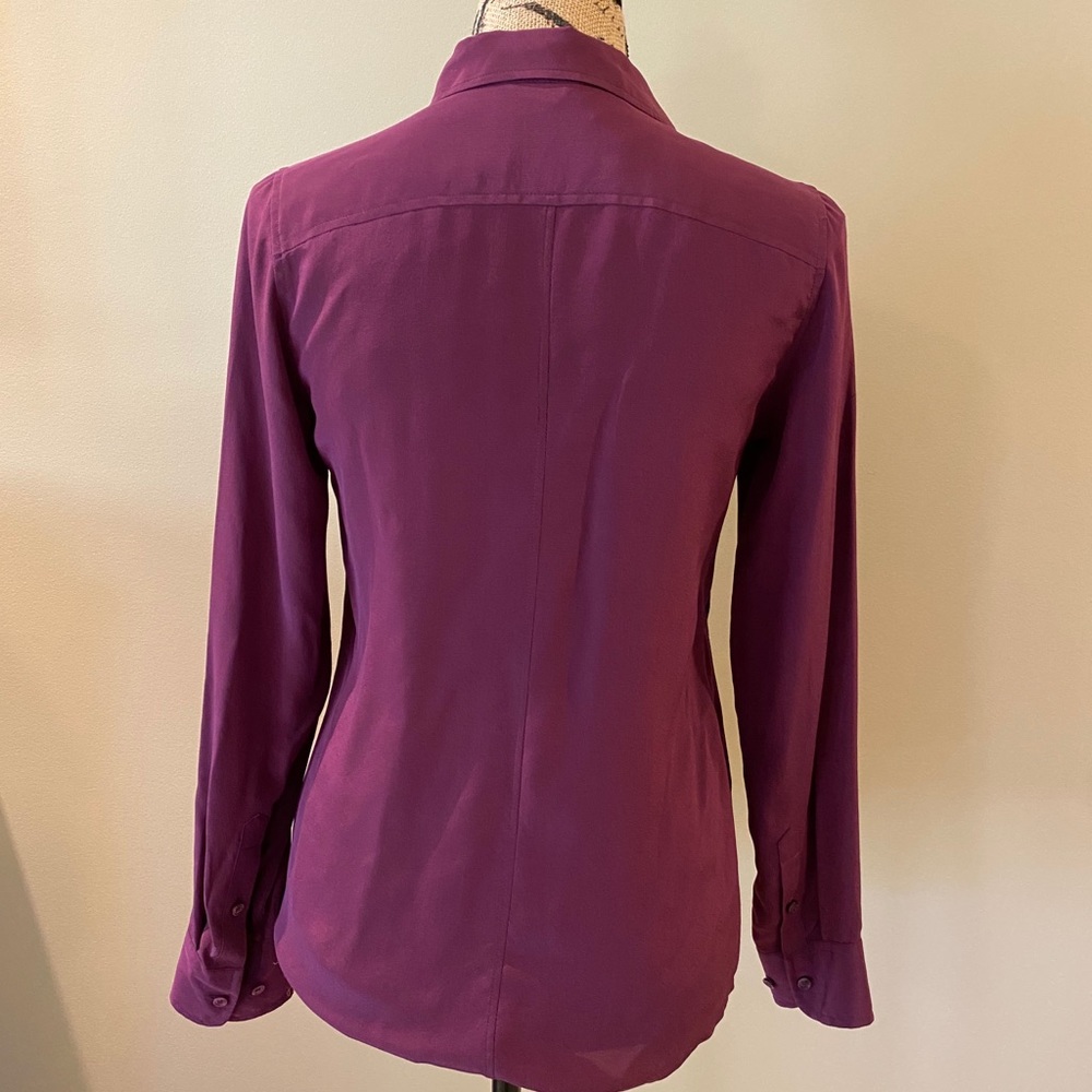 Chartreuse Silk Xs Button Down Top - image 3